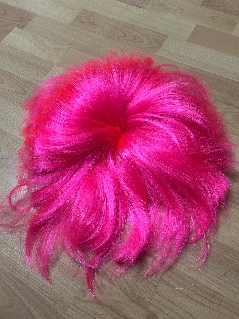 Bright Hot Pink Hair Topper - Voluminous Synthetic Hairpiece